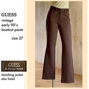 Classic Guess Jeans bootcut pants Size 27 Brown Vintage